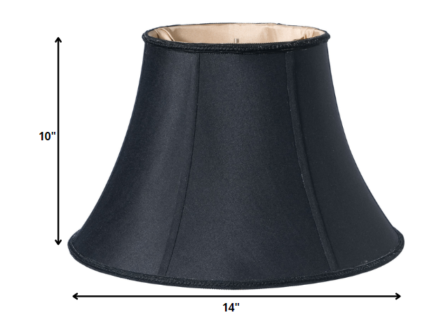 14" Black with Bronze Lining Slanted Oval Paperback Shantung Lampshade