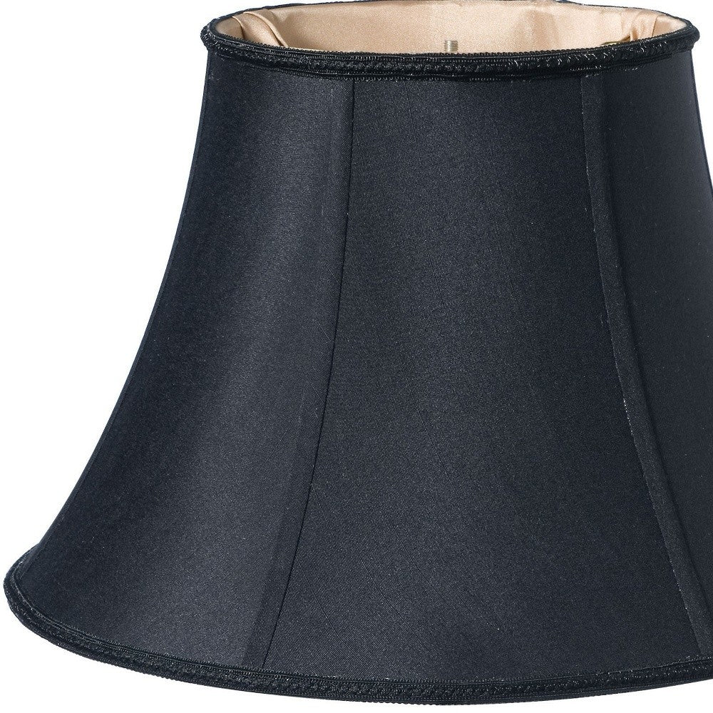 14" Black with Bronze Lining Slanted Oval Paperback Shantung Lampshade