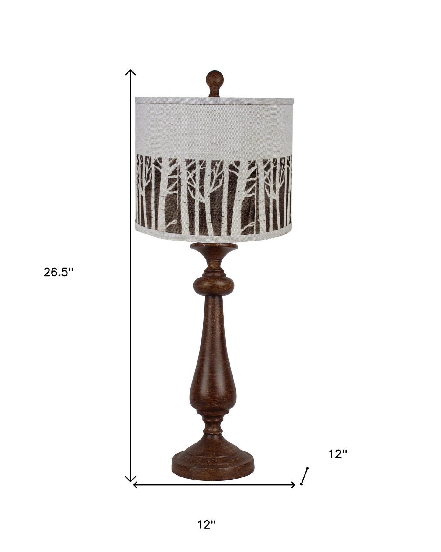 Brown Candlestick Forest Tree Shade Table Lamp