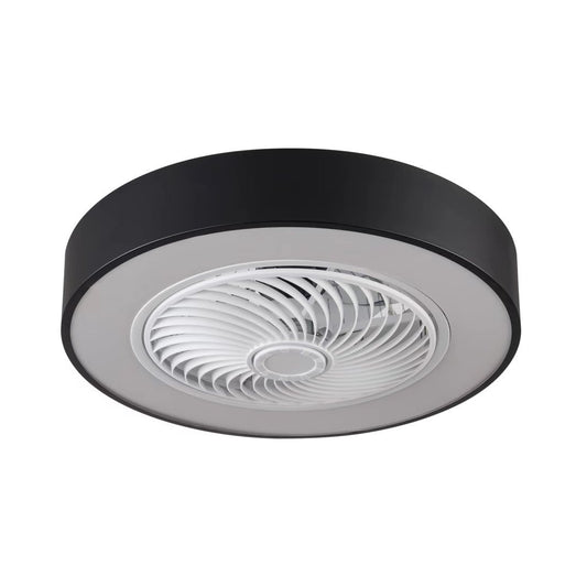 Black and White Mod Invisible Blade Ceiling Fan And Light