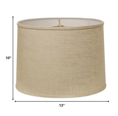 13" Light Wheat Throwback Drum Linen Lampshade