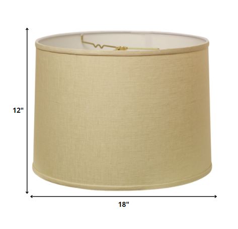 18" Parchment Biege Throwback Drum Linen Lampshade