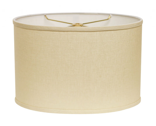 14" Parchment Biege Throwback Oval Linen Lampshade