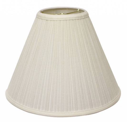 17" White Deep Cone Slanted Broadcloth Lampshade