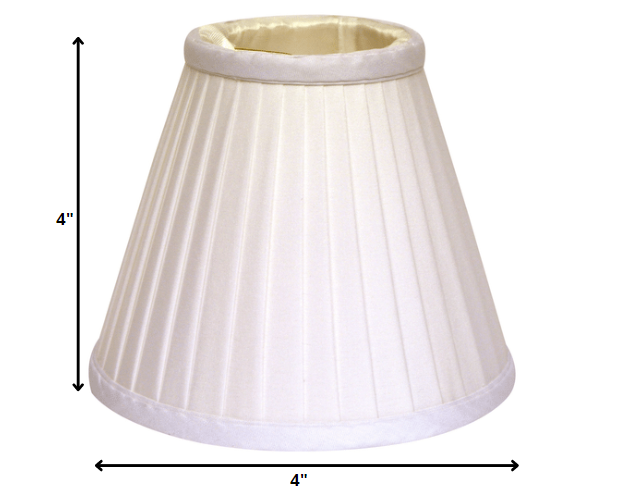 4" White Set of 6 Slanted Pleat Chandelier Silk Lampshades