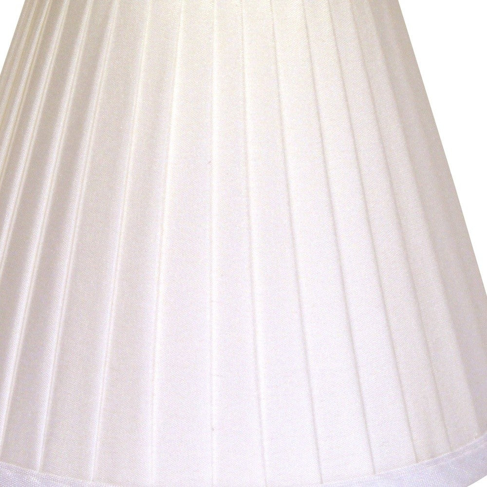 4" White Set of 6 Slanted Pleat Chandelier Silk Lampshades