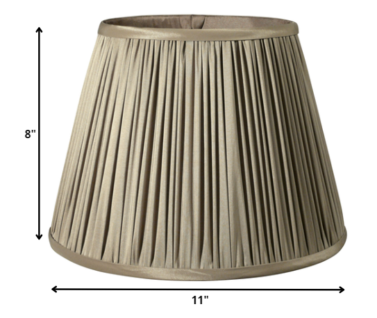 11" Ash Slanted Paperback Pleated Tafetta Lampshade