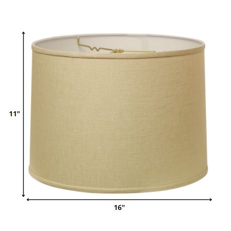 16" Parchment Biege Throwback Drum Linen Lampshade