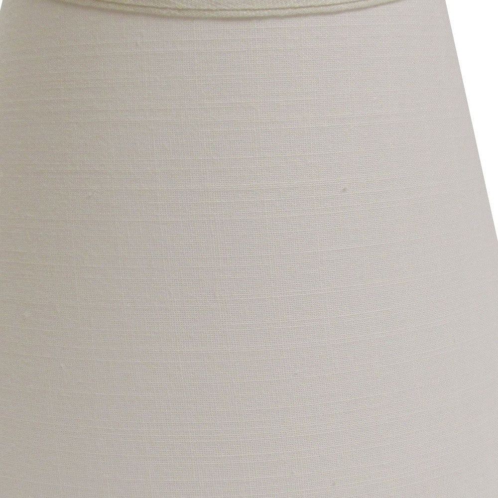 14" White Empire Deep Slanted Linen Lampshade