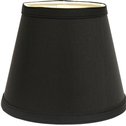 12" Black with White Hardback Empire Slanted Slanted Shantung Lampshade