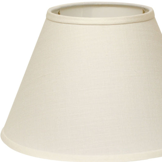 12" White Premium Empire Slanted Linen Lampshade