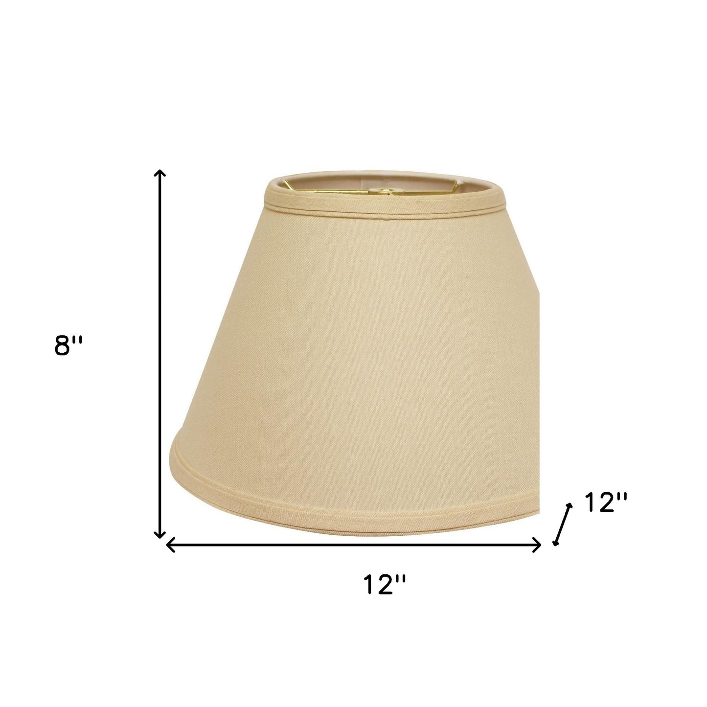 12" Parchment Beige Empire Hardback Slanted Linen Lampshade WF