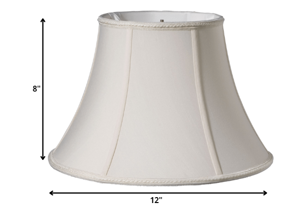 12" Cream Slanted Oval Paperback Shantung Lampshade