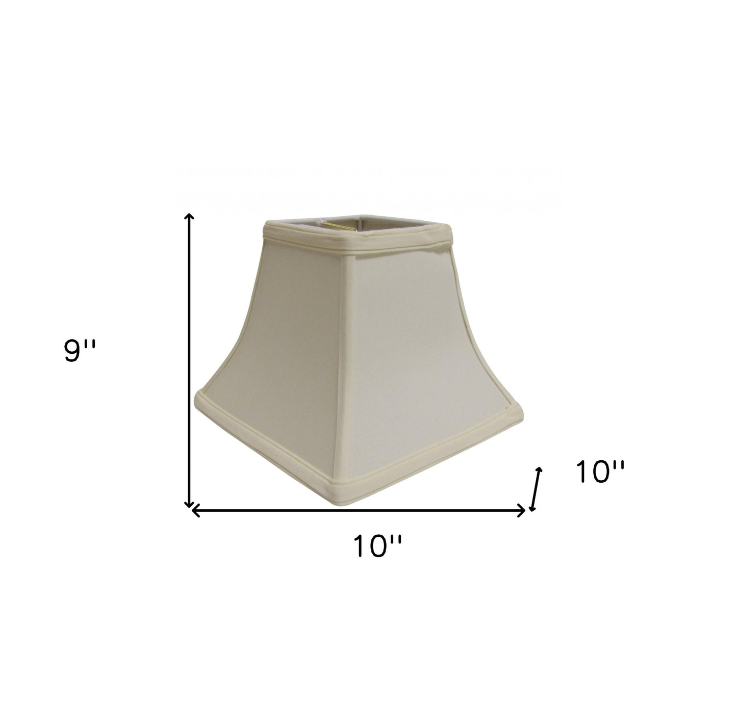 10" Ivory Square Bell No Slub Lampshade