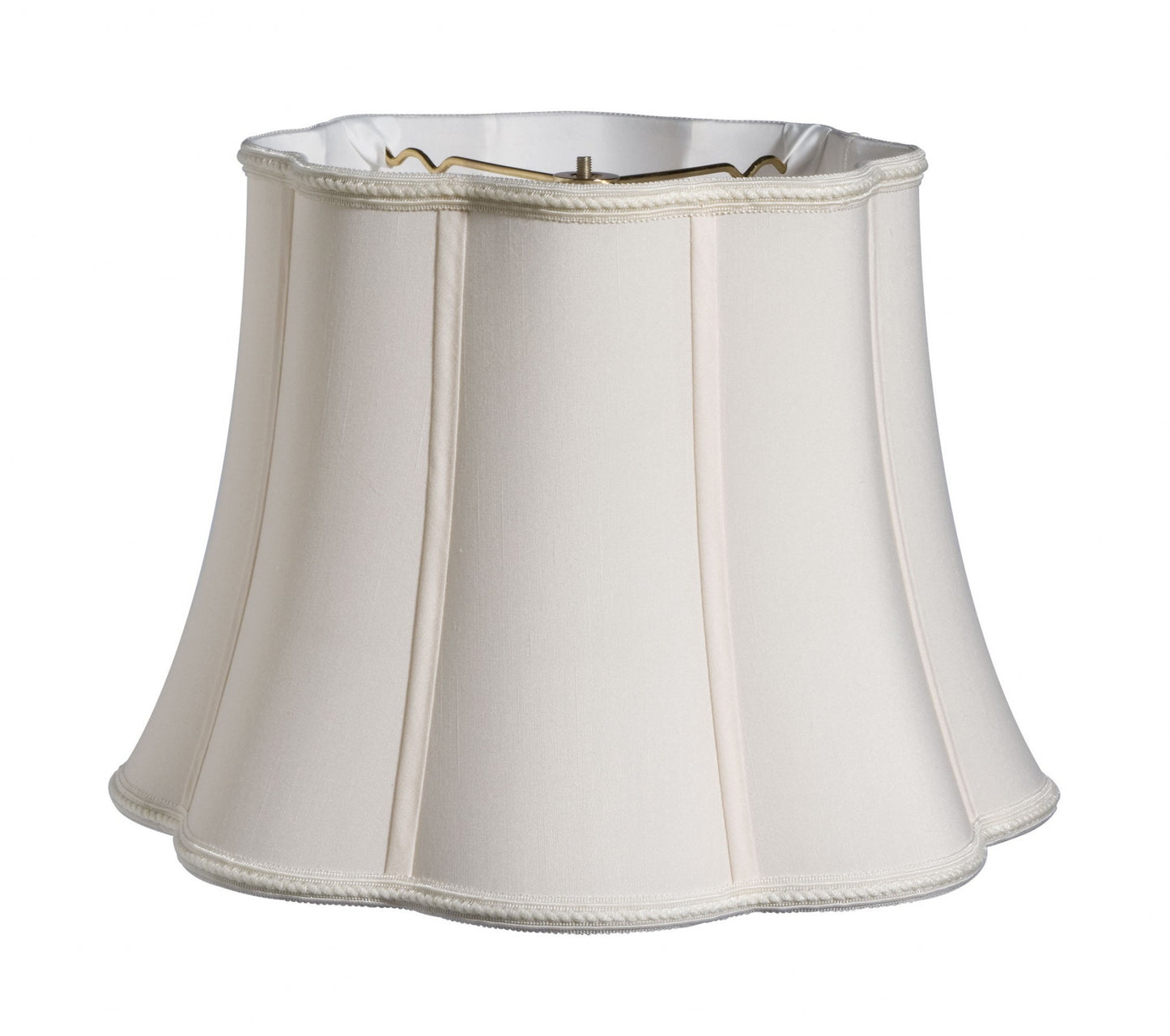 10" Cream Melon Scallop Paperback Shantung Lampshade