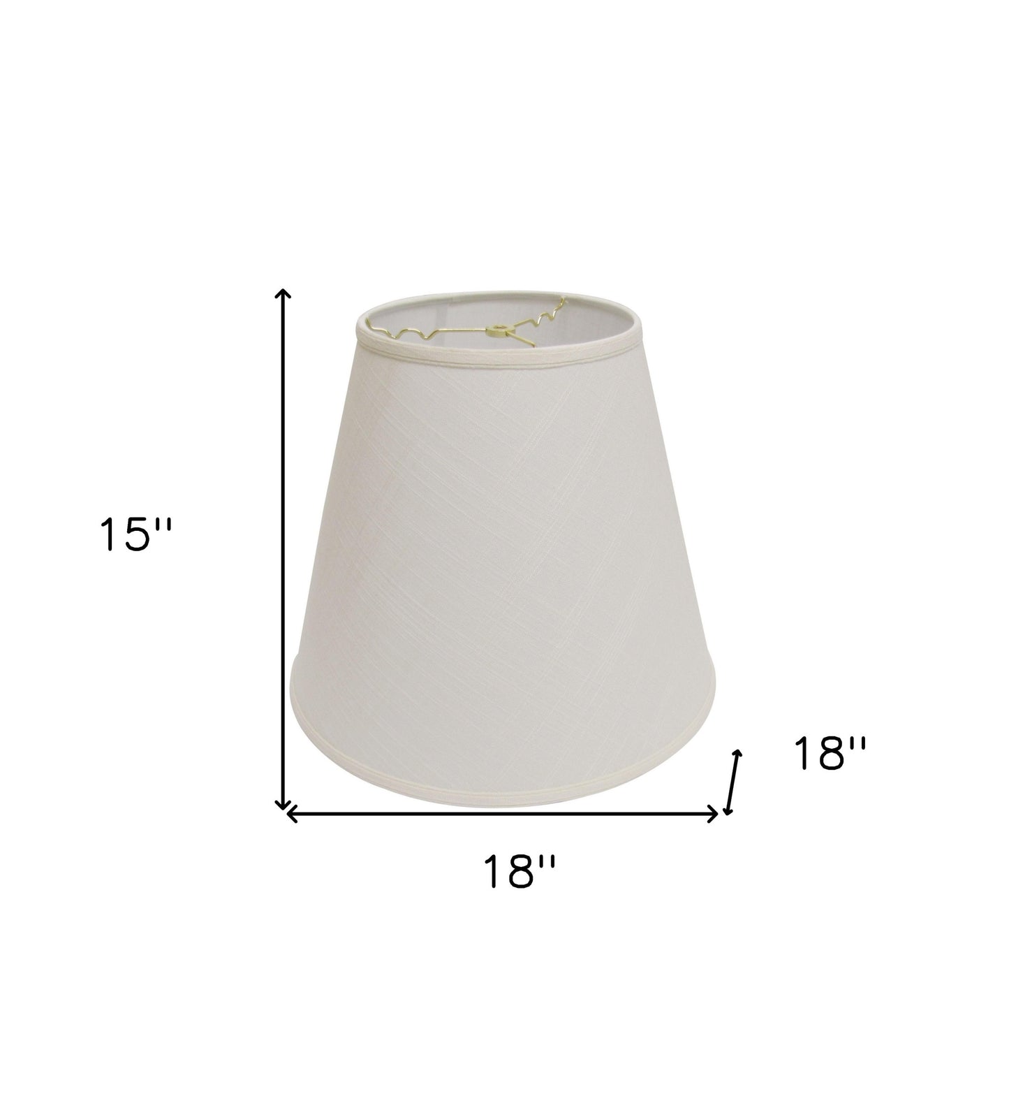 18" White Deep Empire Linen Lampshade