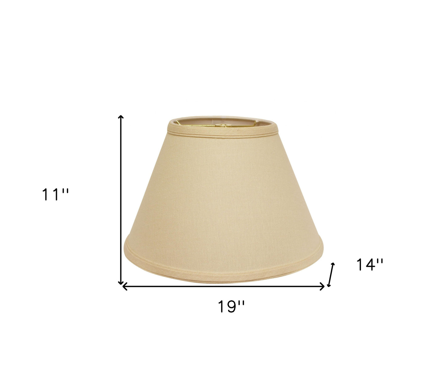 19" Parchment Biege Empire Slanted Linen Lampshade