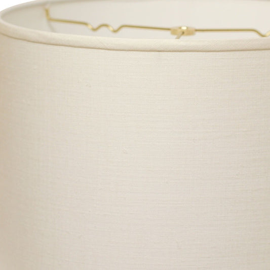 16" White Throwback Drum Linen Lampshade