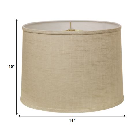 14" Light Wheat Throwback Drum Linen Lampshade