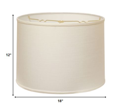 18" white Throwback Drum Linen Lampshade