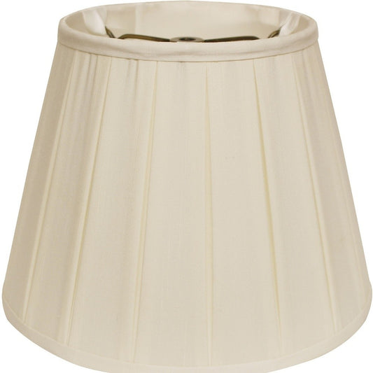 16" Ivory Slanted Crimped Box Shantung Lampshade