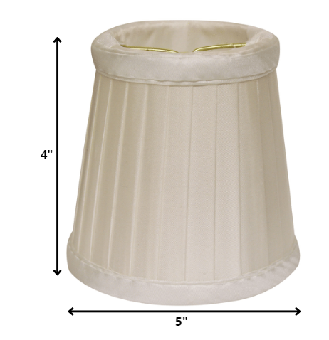 5" Slate Grey Set of 6 Slanted Pleat Chandelier Silk Lampshades