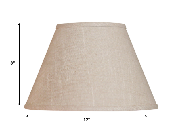 12" Light Wheat Premium Empire Slanted Linen Lampshade