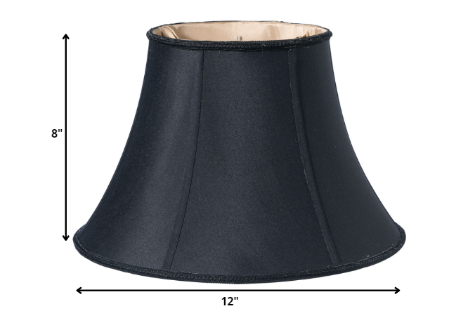 12" Black with Bronze Lining Slanted Oval Paperback Shantung Lampshade