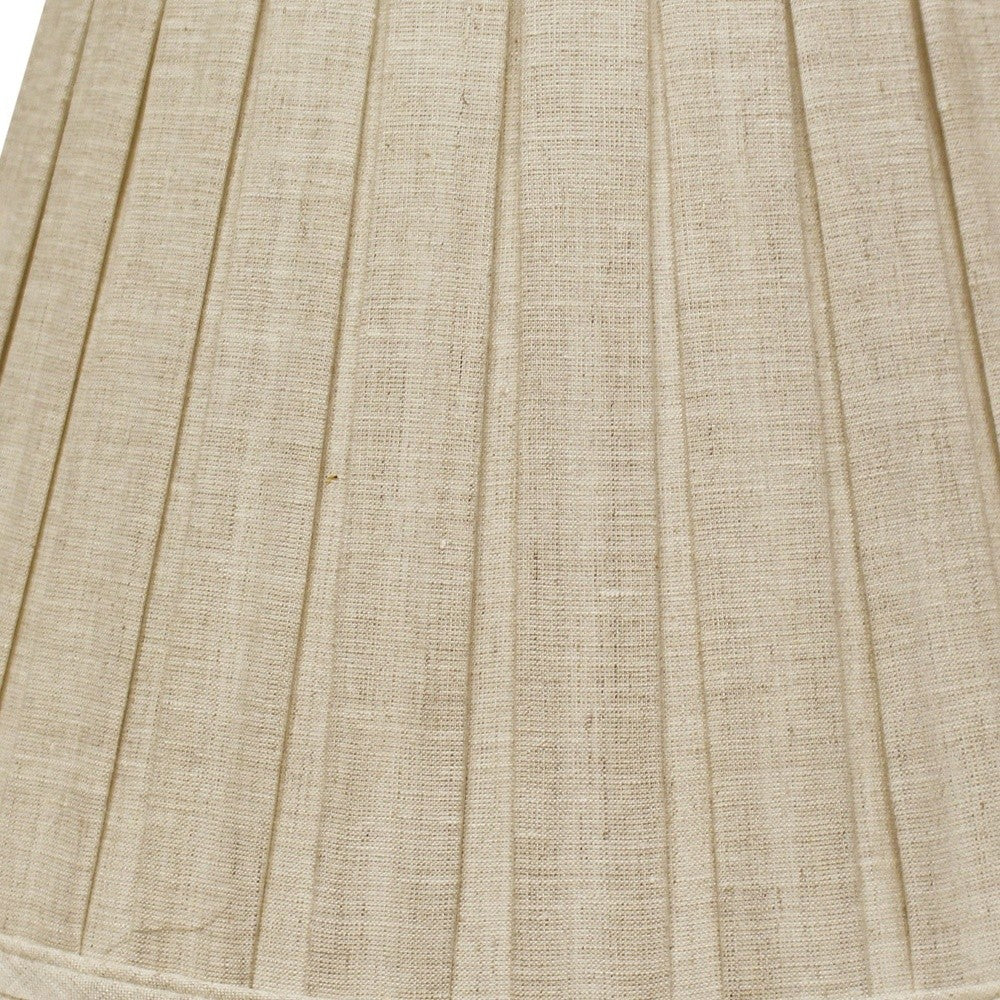 16" Cream Slanted Paperback Linen Lampshade with Box Pleat