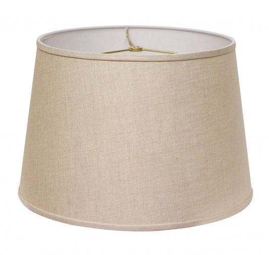 14" Dark Wheat Rounded Empire Slanted Linen Lampshade