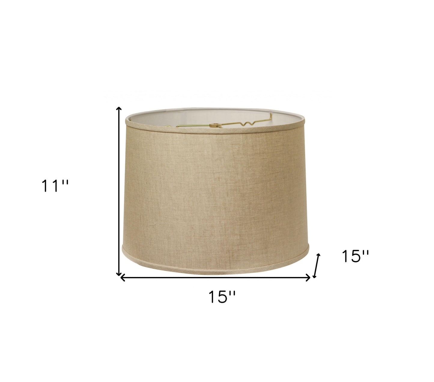 15" Dark Wheat Throwback Drum Linen Lampshade