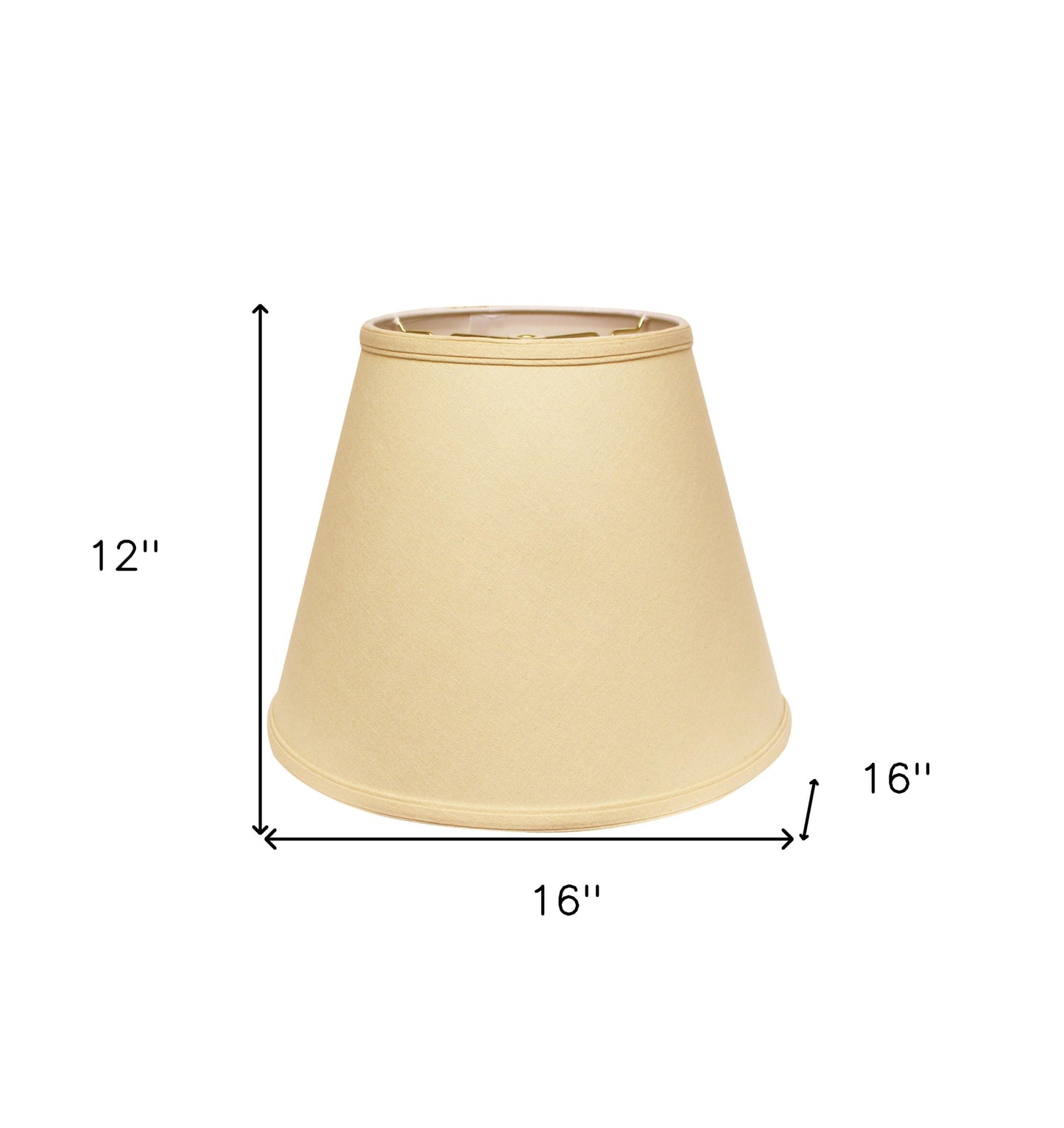 16" Parchment Biege Empire Deep Slanted Linen Lampshade