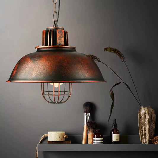 Industrial Retro Vintage Bronze Metal Pendant Lamp