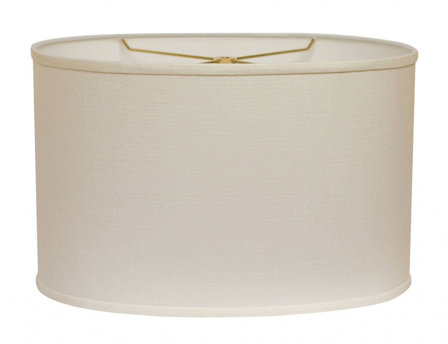 18" White Throwback Oval Linen Lampshade