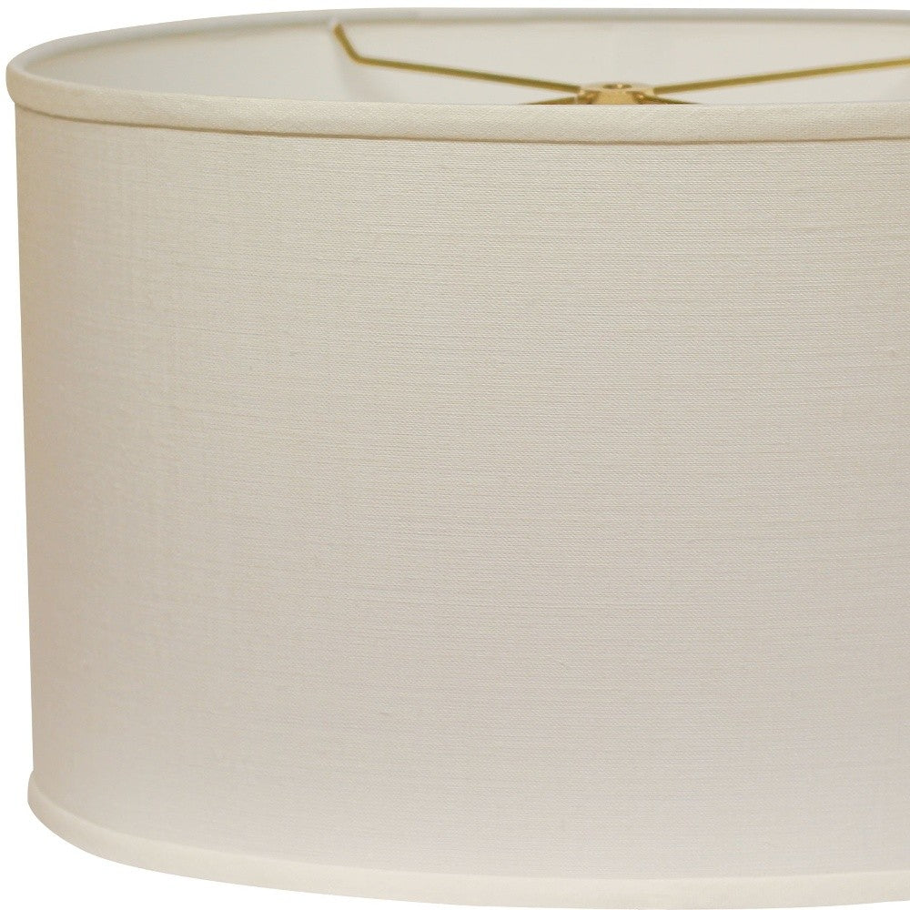 18" White Throwback Oval Linen Lampshade