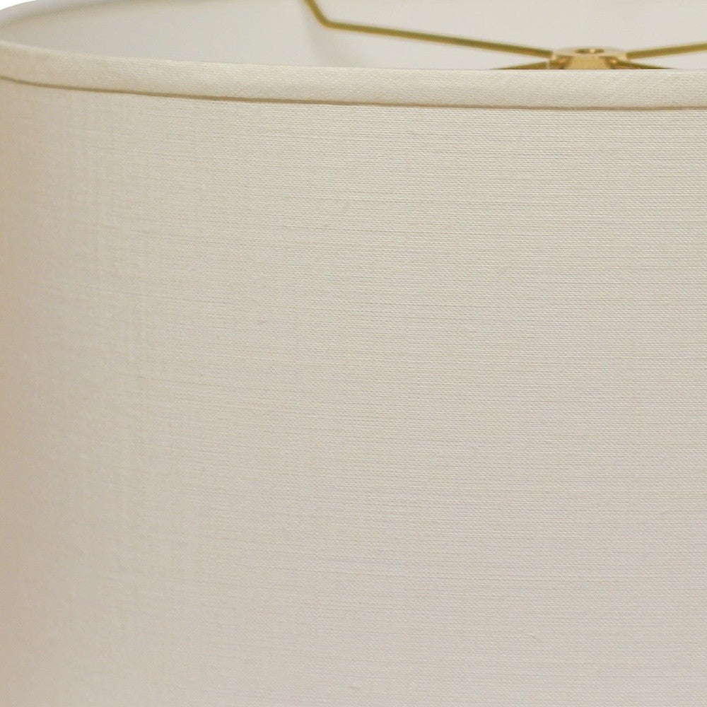 18" White Throwback Oval Linen Lampshade