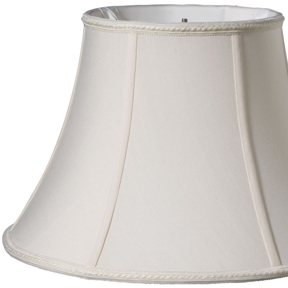 14" Cream Slanted Oval Paperback Shantung Lampshade