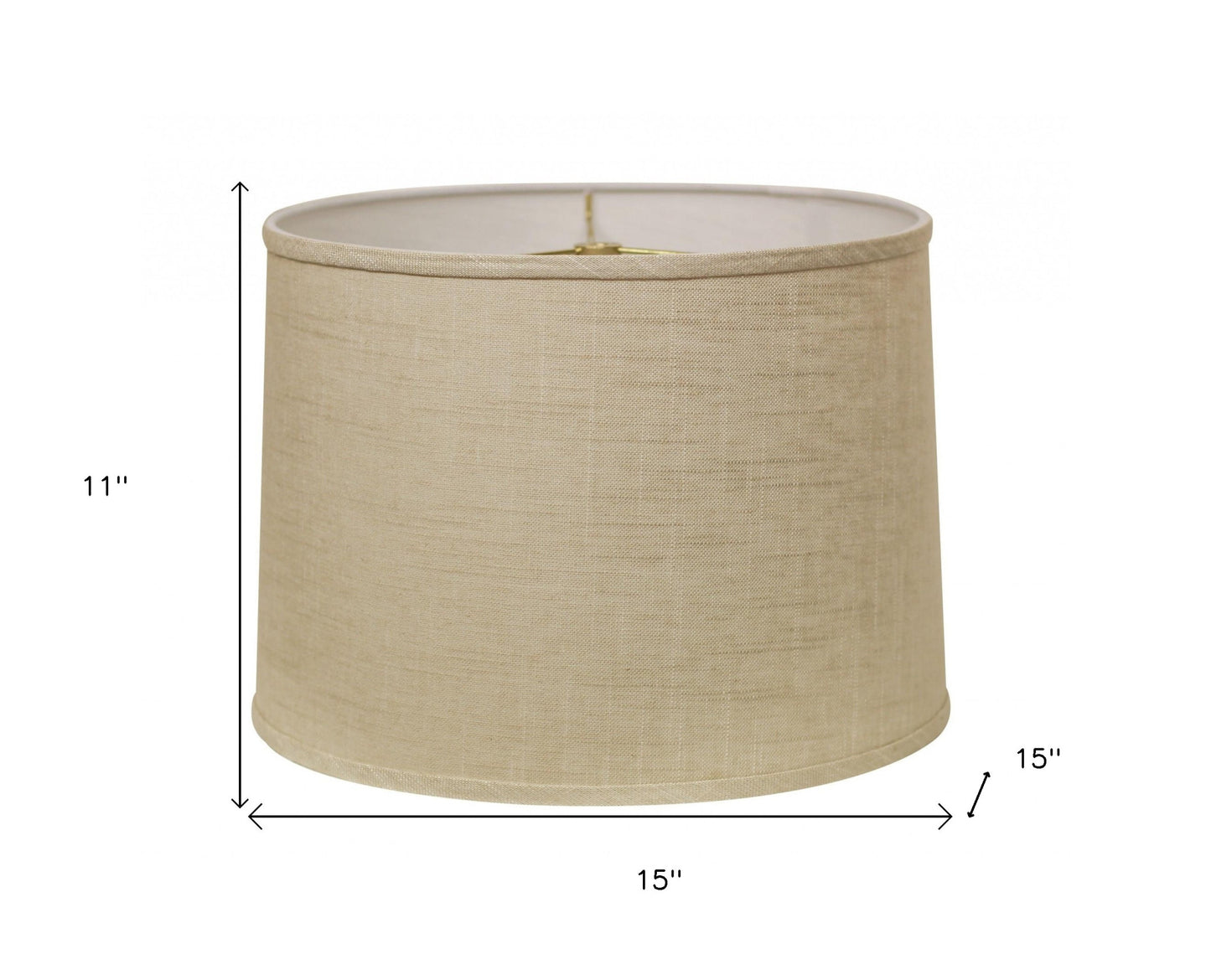 15" Light Wheat Throwback Drum Linen Lampshade