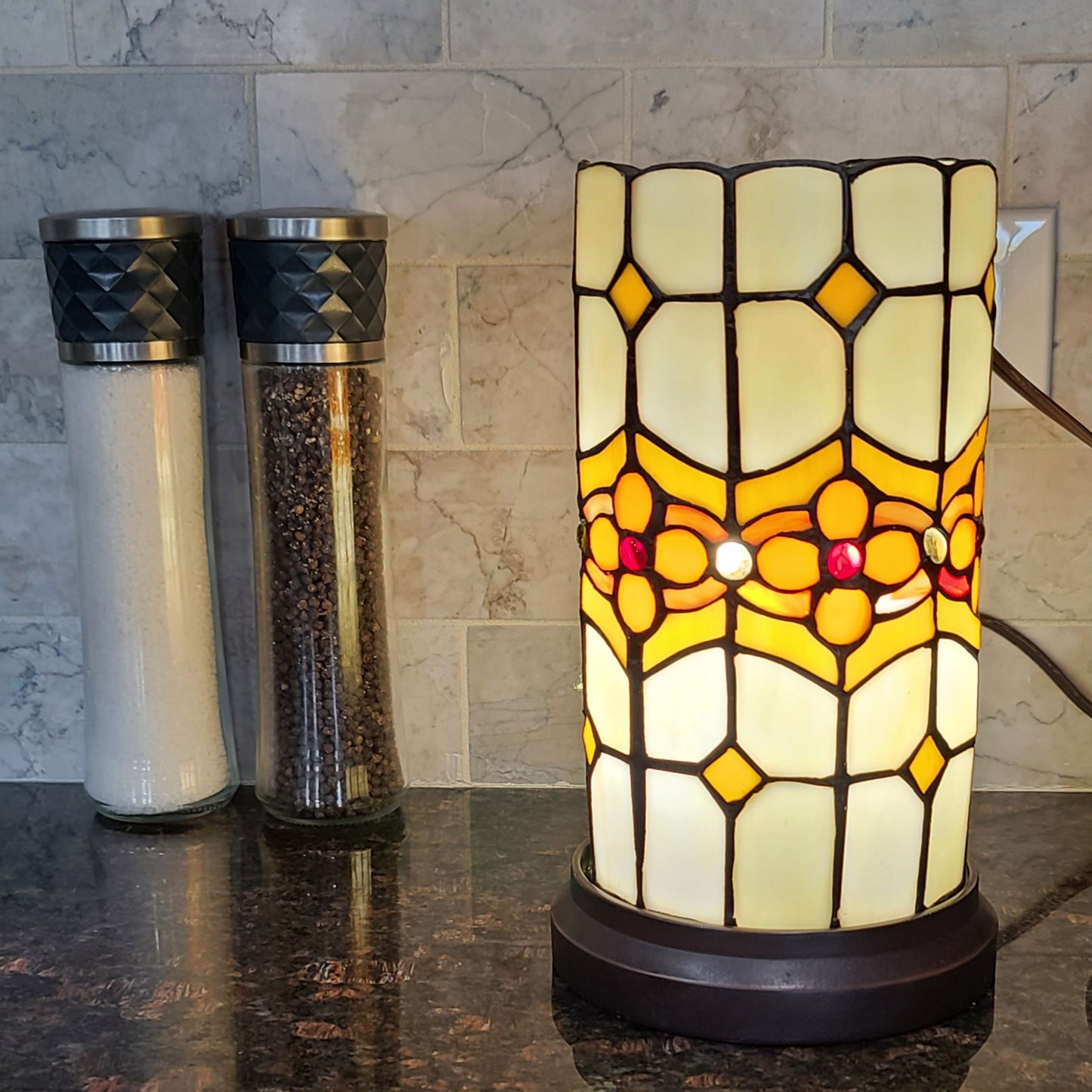 11" Tiffany Style Mosaic Tile Accent Table Lamp