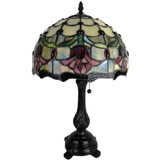 19" Tiffany Style Red Tulips Table Lamp