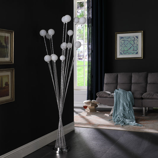 62" Chrome Multi Light LED Novelty Floor Lamp