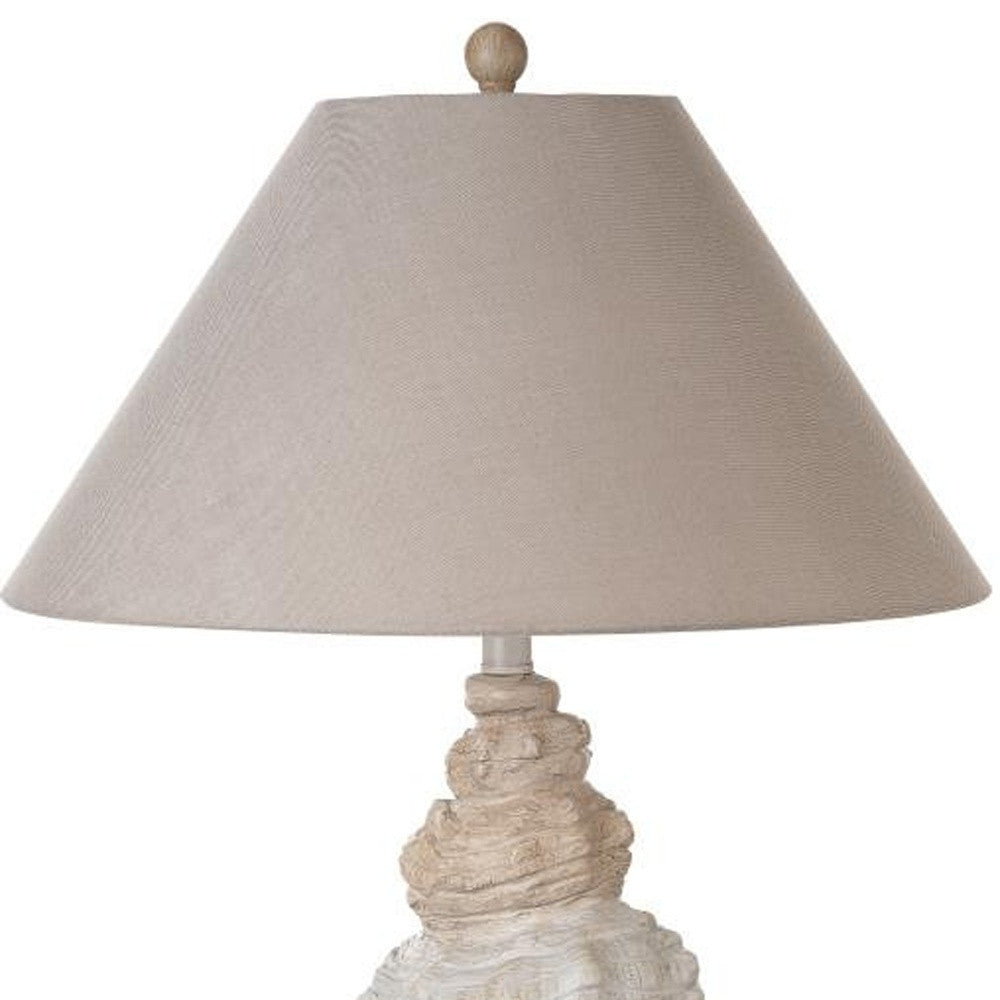 Set Of Two 30" Brown White And Grey Table Lamps With Tan Empire Shade