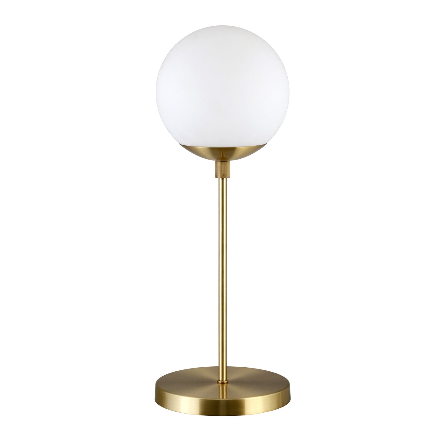 21" Brass Metal Globe Table Lamp With Clear Globe Shade