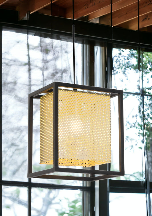 Gold and Black Geometric Metal Ceiling Light