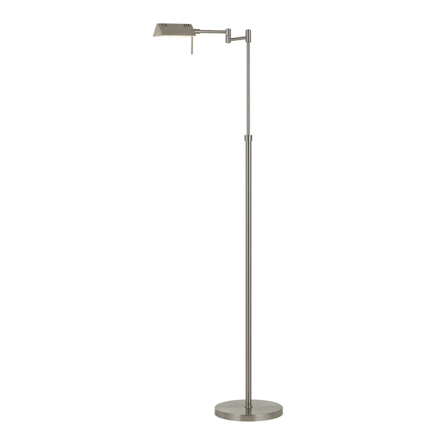 61" Nickel Adjustable Swing Arm Floor Lamp