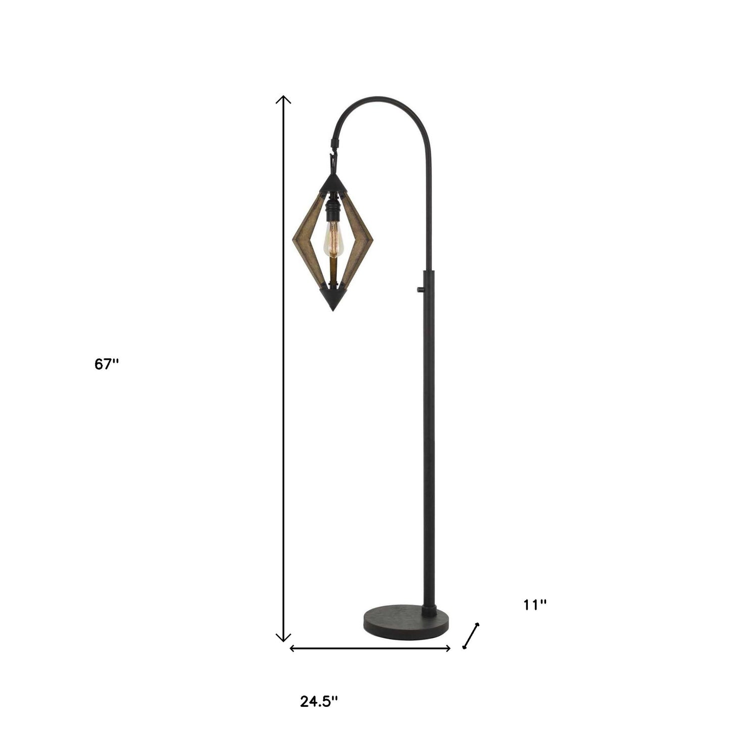 67" Black Traditional Shaped Floor Lamp