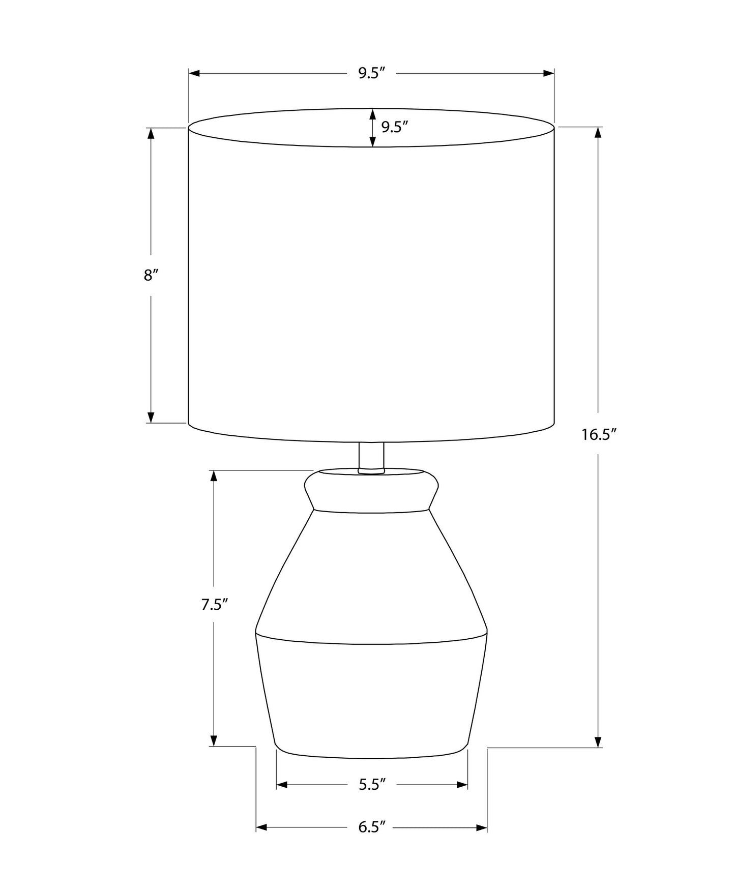 17" Cream Ceramic Geometric Table Lamp With Cream Drum Shade