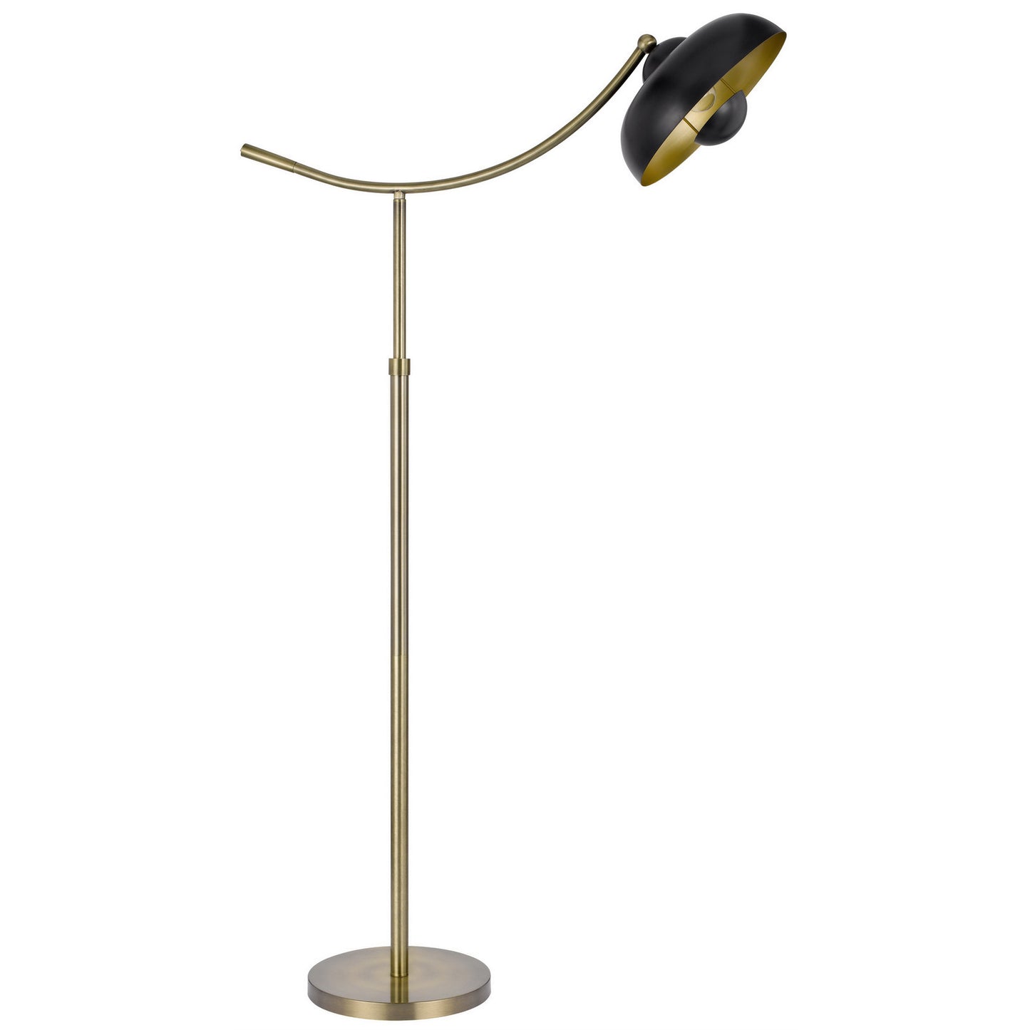 66" Bronze Adjustable Arc Floor Lamp With Bronze Dome Shade