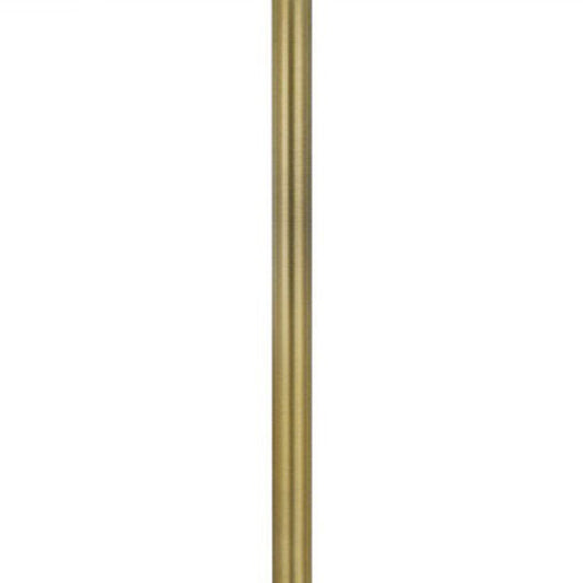 62" Brass Tray Table Floor Lamp With White Square Shade