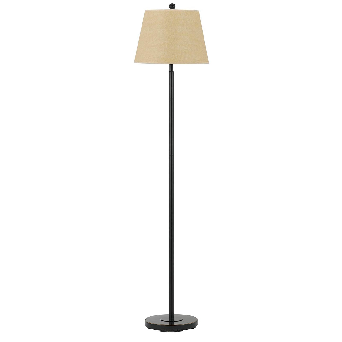 60" Bronze Traditional Shaped Floor Lamp With Tan Square Shade